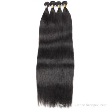Raw Long 40 Inch Raw Indian Human Hair Straight Bundles 10A Grade Cuticle Aligned Natural Human Hair Weave Extension For Women
